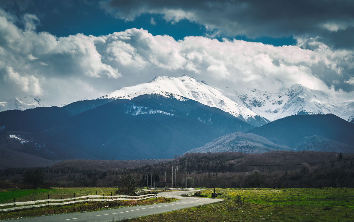 The Fagaras mountains near the village of Porumbacu de sus.