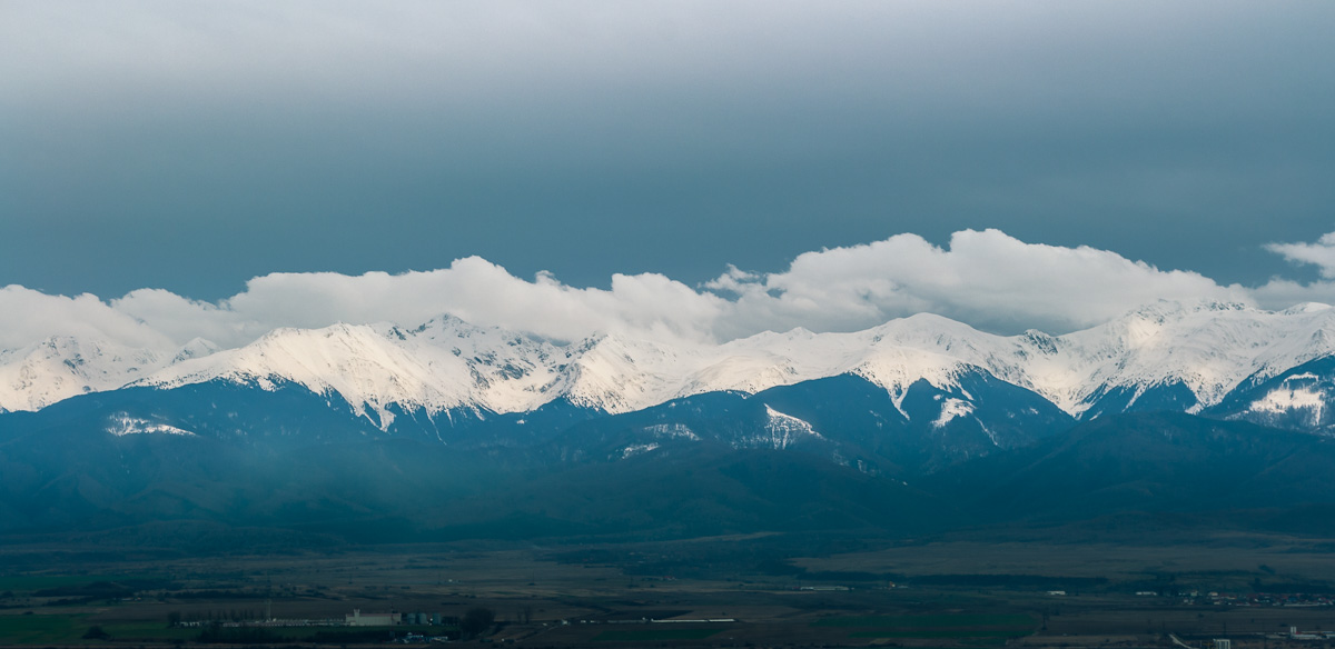 Panoramic view of the Fagaras mountains.