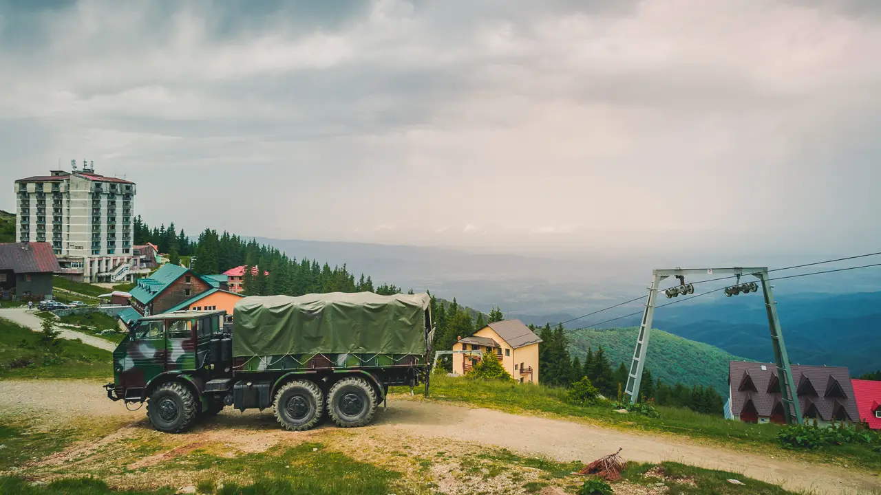 army truck in muntele mic