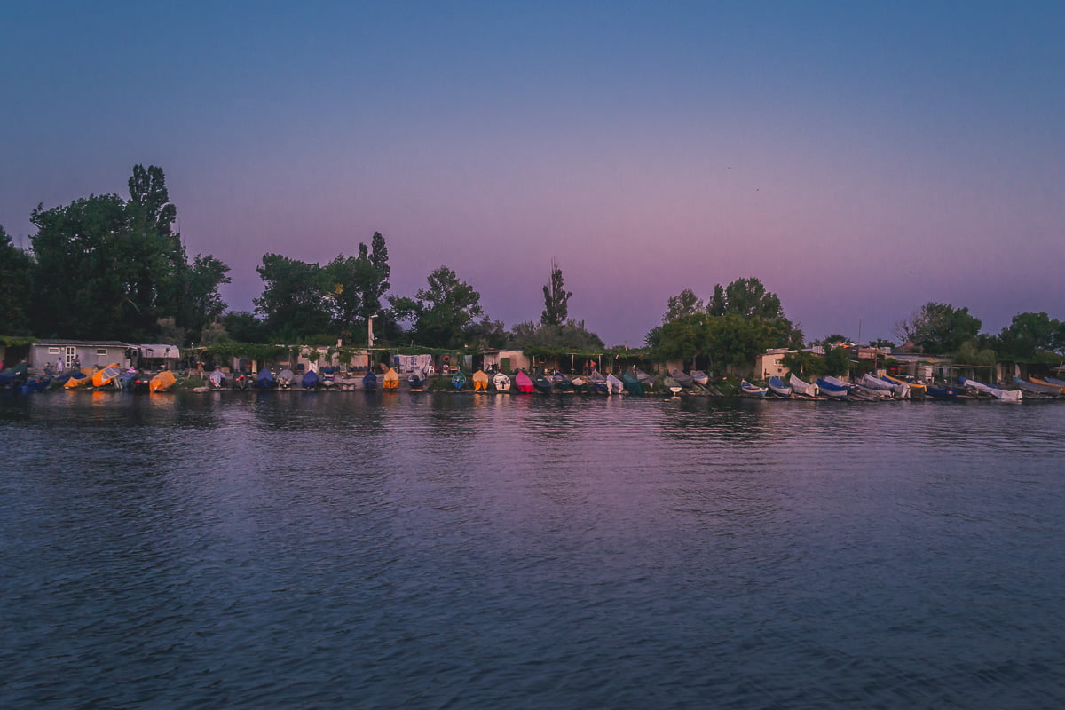 Small fishing boats close to the shipyard in Mangalia.