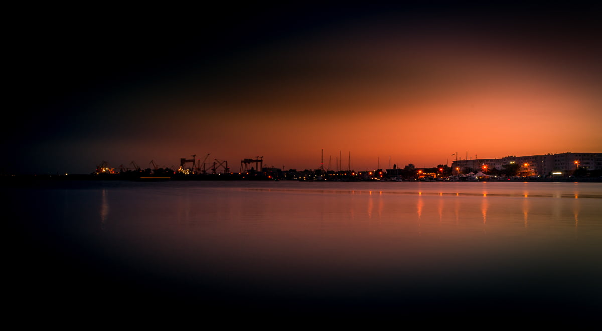 The port in Mangalia at dusk.