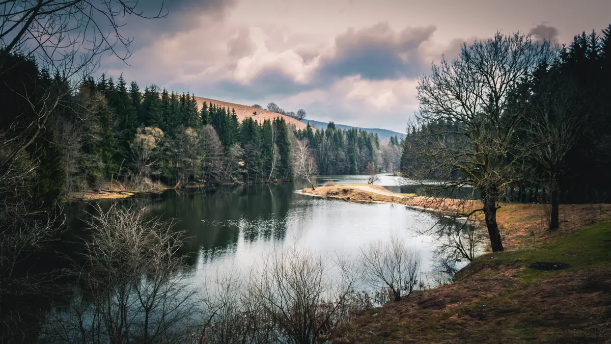 Lake Trei Ape In The Semenic Mountains