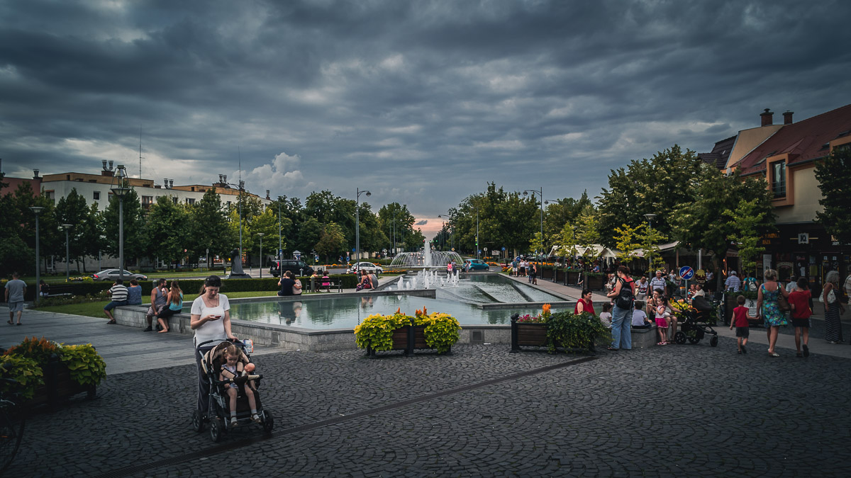 Fountains in the downtown.