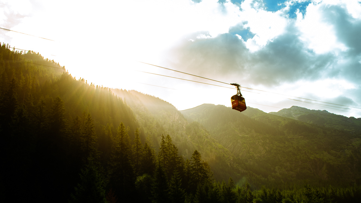 Cable car near hotel Bâlea Cascada.