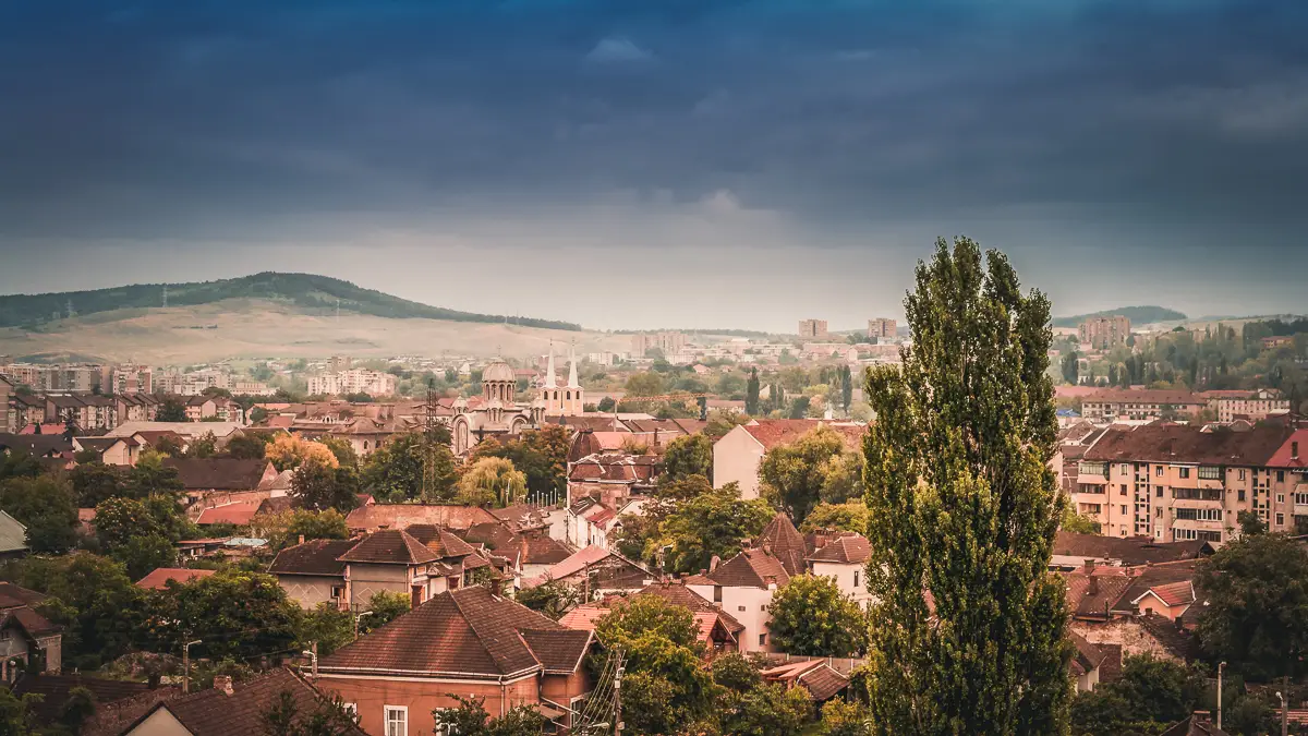 The city of Hunedoara, Romania.