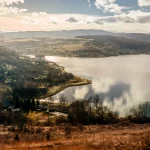 Lake Cinciș near the city of Hunedoara