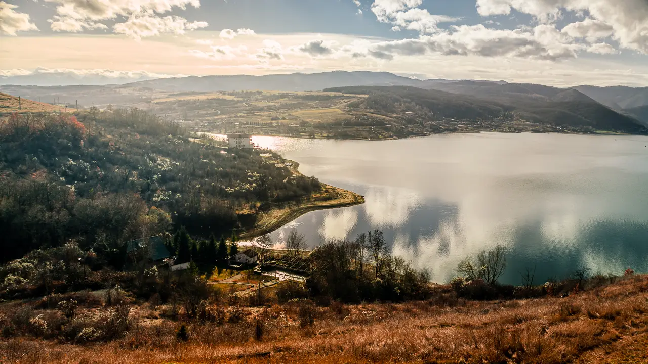 Lake Cinciș near the city of Hunedoara