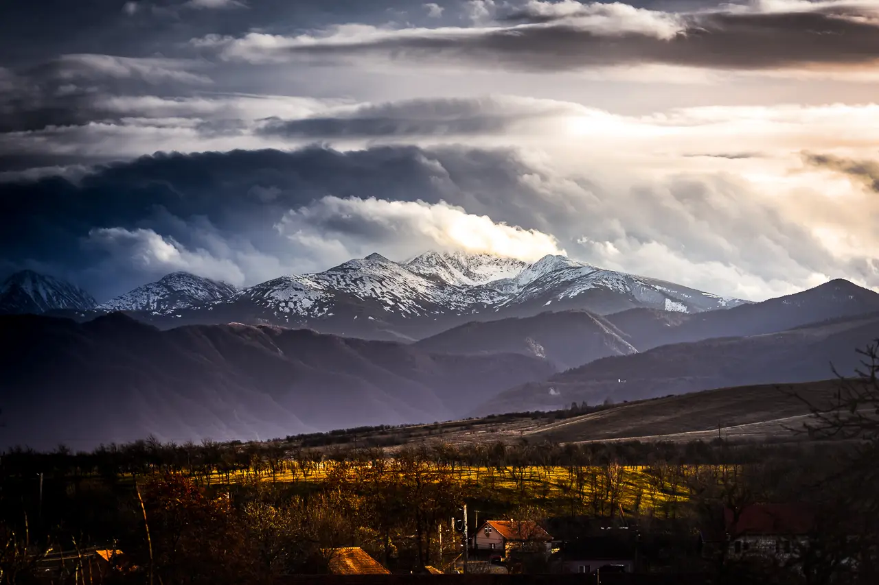 The Retezat Mountains near the village of Densuș.