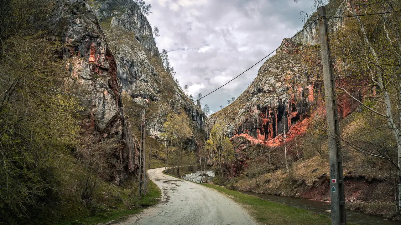 The starting point of the Tăii gorge which is located near Petrila.