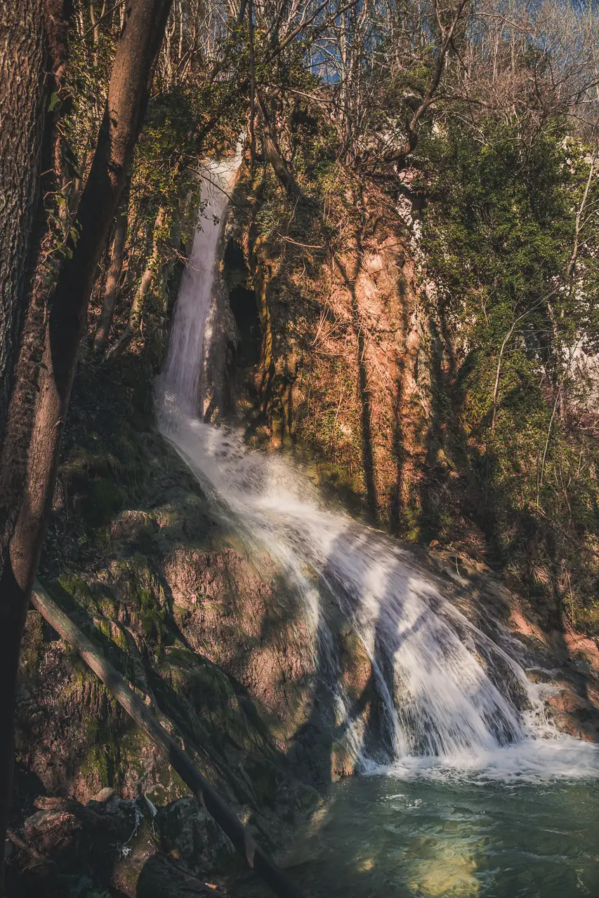 Portrait view of the waterfall