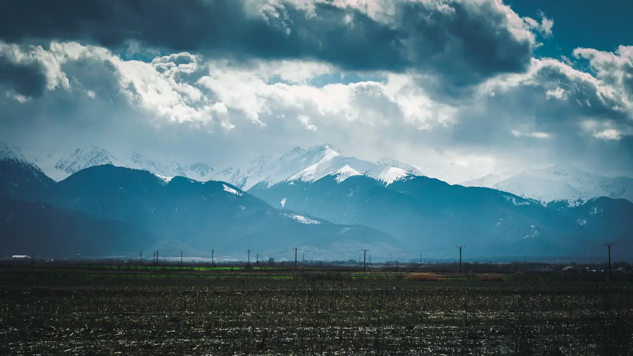 The Fagaras Mountains near Carta, Romania.