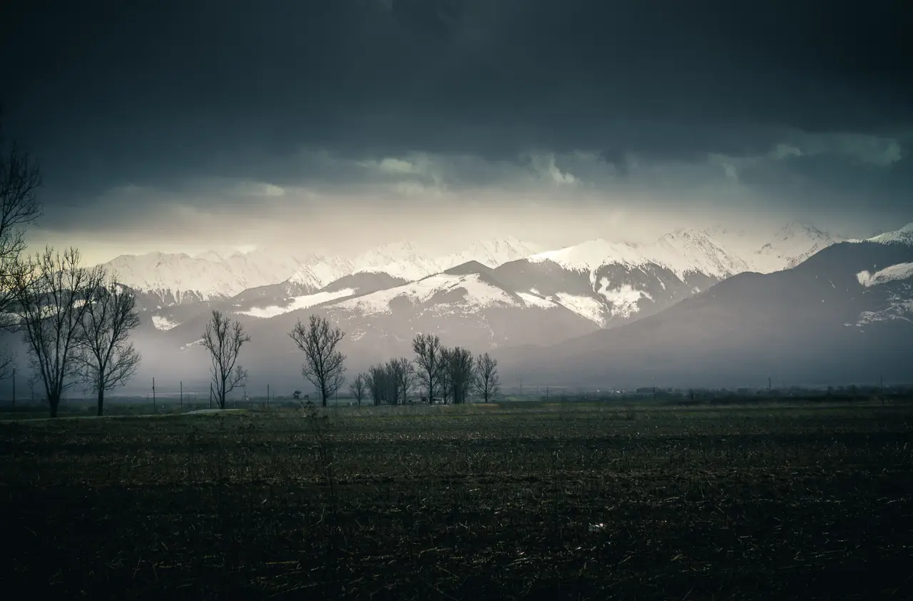 The Fagaras Mountains near Carta, Romania.