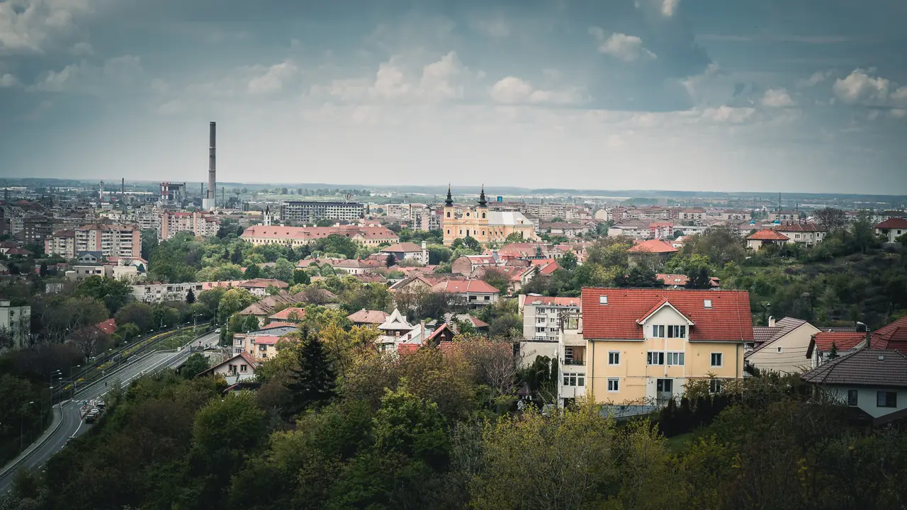 A part of the city including the Roman-Catholic Cathedral.