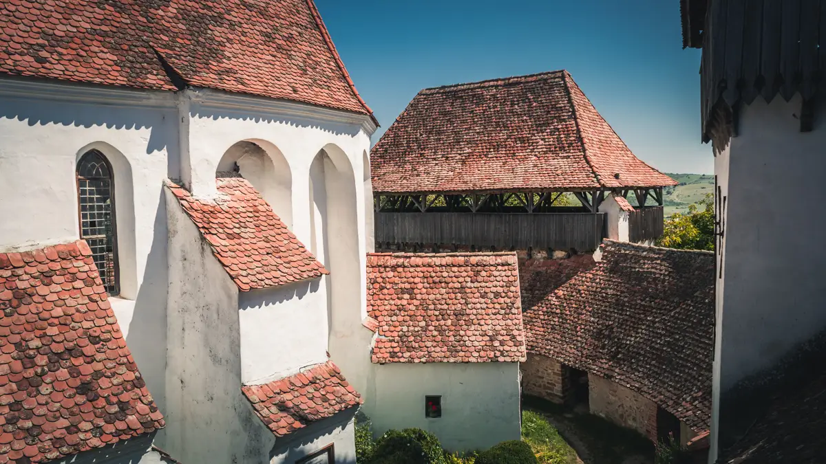 A part of the church and the old towers.