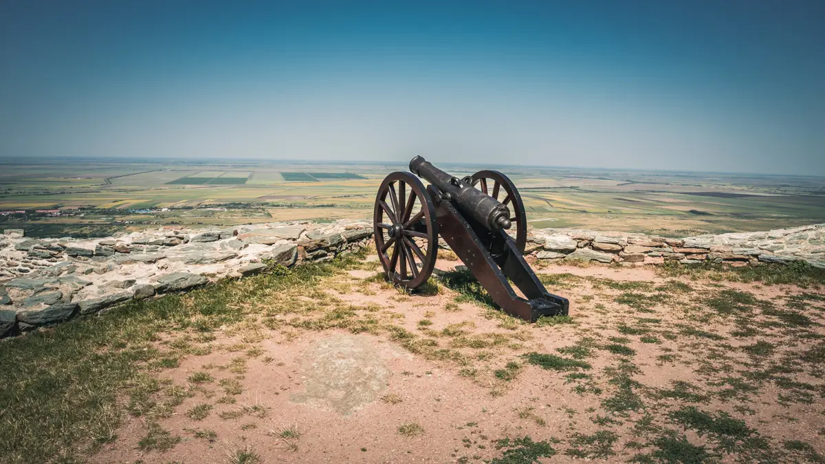 Cannon in front of Vršac Castle.