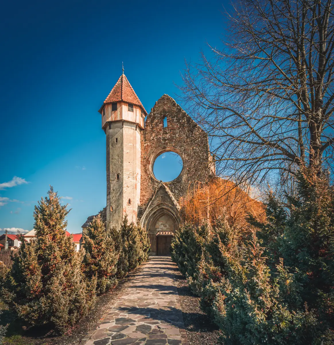 The Monastery Tower and a part of the old abbey.