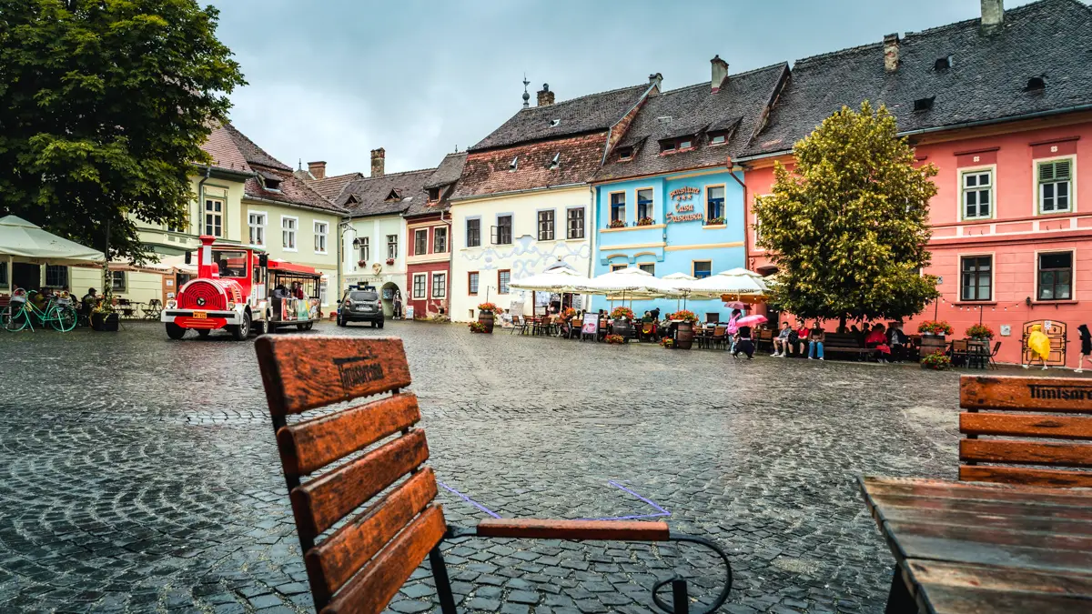 Restaurant and hotels in the Citadel Square.