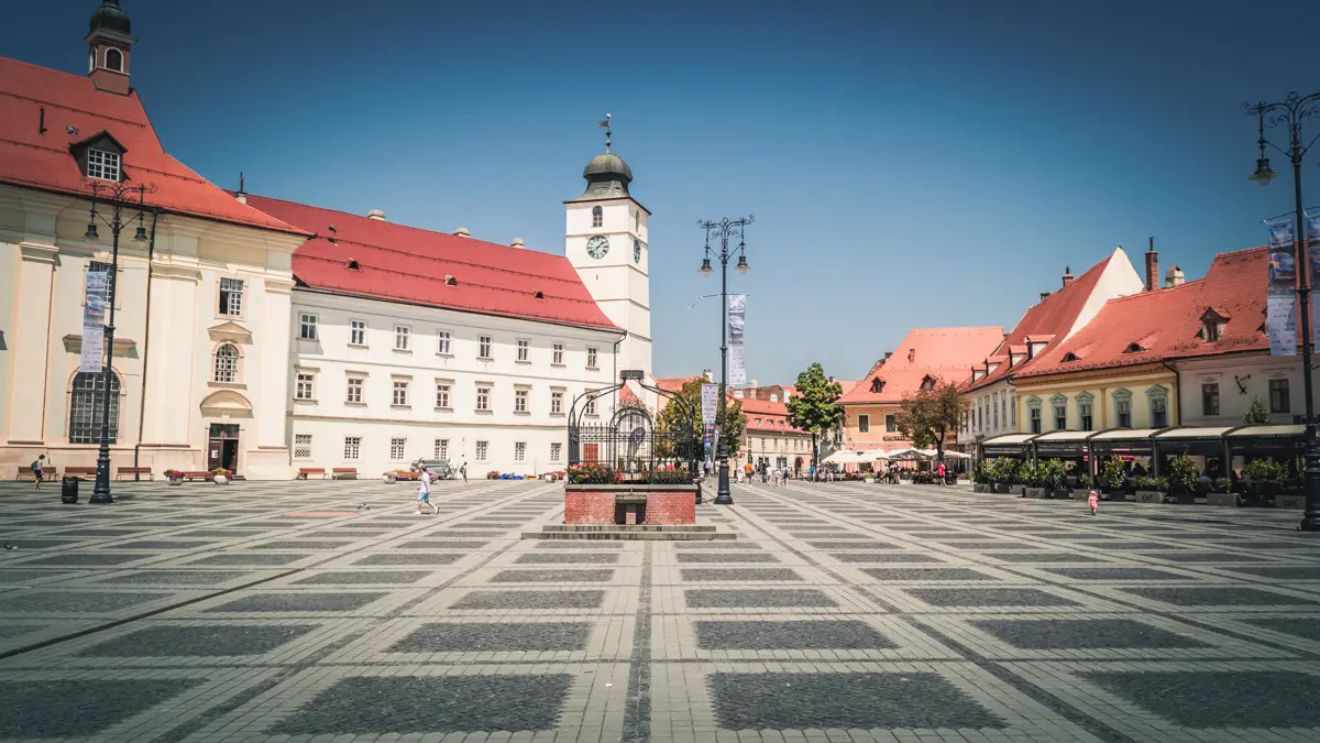 The well with the Council Tower in the backfround.