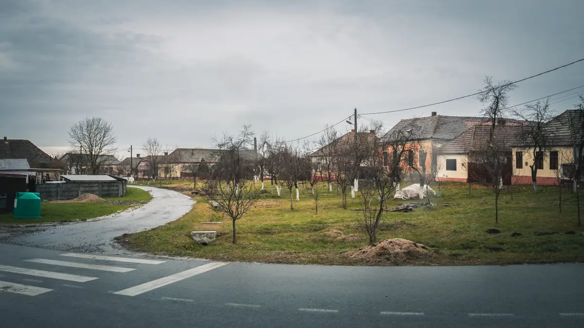 Circular street with old Swabian houses.