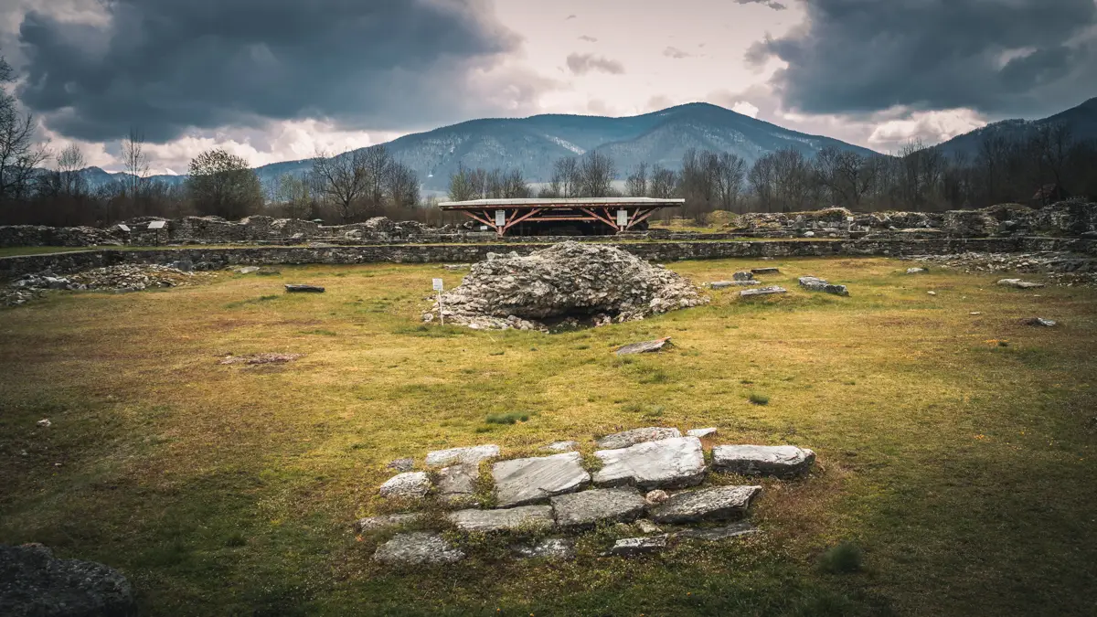 Old Roman ruins in Ulpia Traiana Sarmizegetusa.