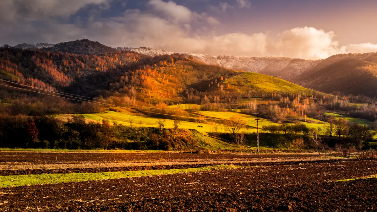 The Orastie Mountains near the village of Costesti.