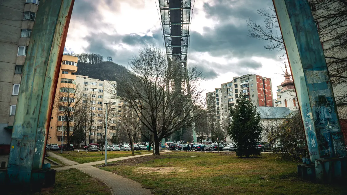 Under the funicular.