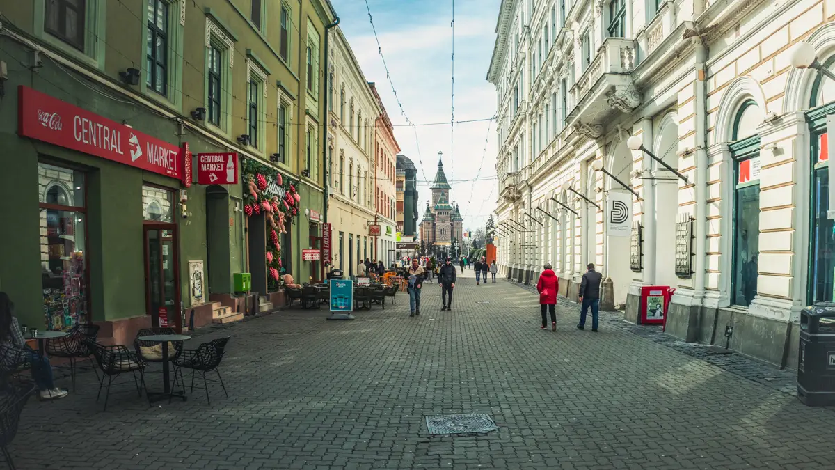 Alba Iulia Street which connects Victory Square to Liberty Square in Timisoara.