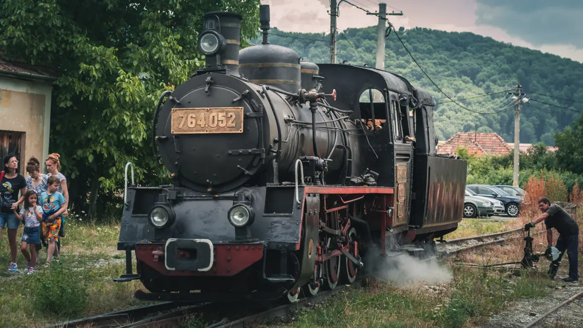 The 764.052 steam locomotive in Sovata.