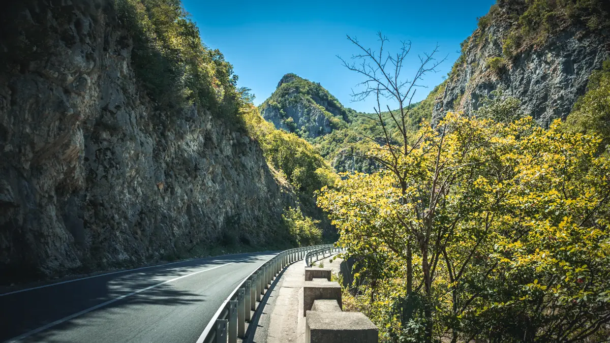 Mountains near the main road.