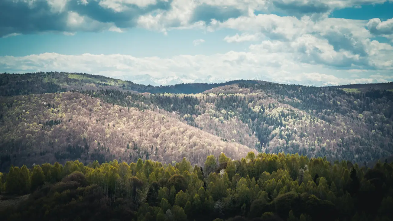 Hills and mountains seen from the village.