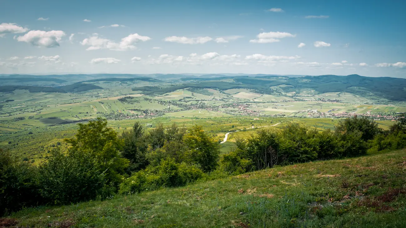 Village in the valley.